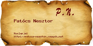 Patócs Nesztor névjegykártya